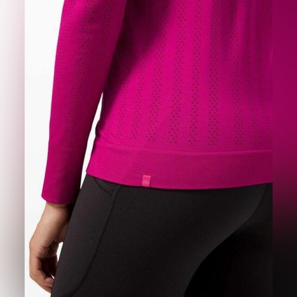 Lululemon Fletching Lines Ripened Raspberry Swiftly Breathe Long Sleeve Tee - Picture 4 of 9